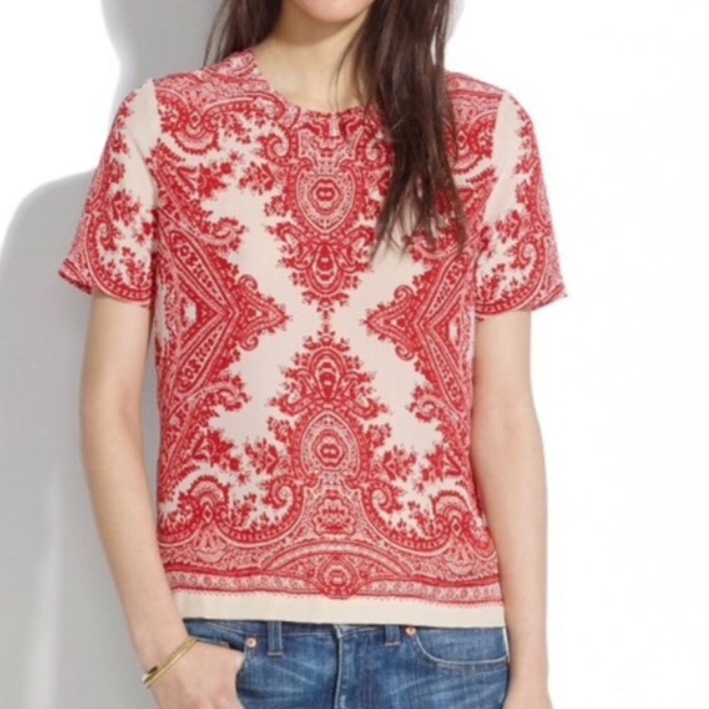 Madewell SIlk Tee in Paisley Loop